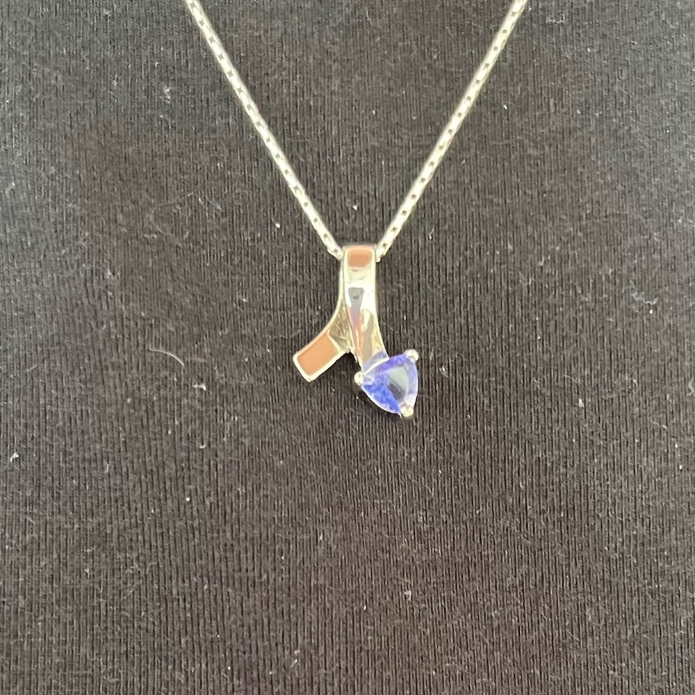 Diamonds International Silver Tone Blue Tanzanite Pendant